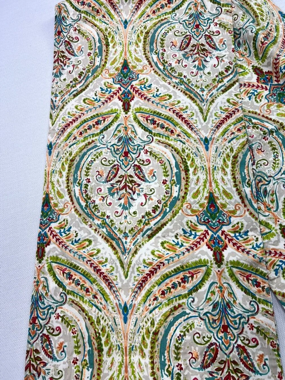 World Market Multicolor Colorful Paisley 100% Cotton Rectangle Table Runner